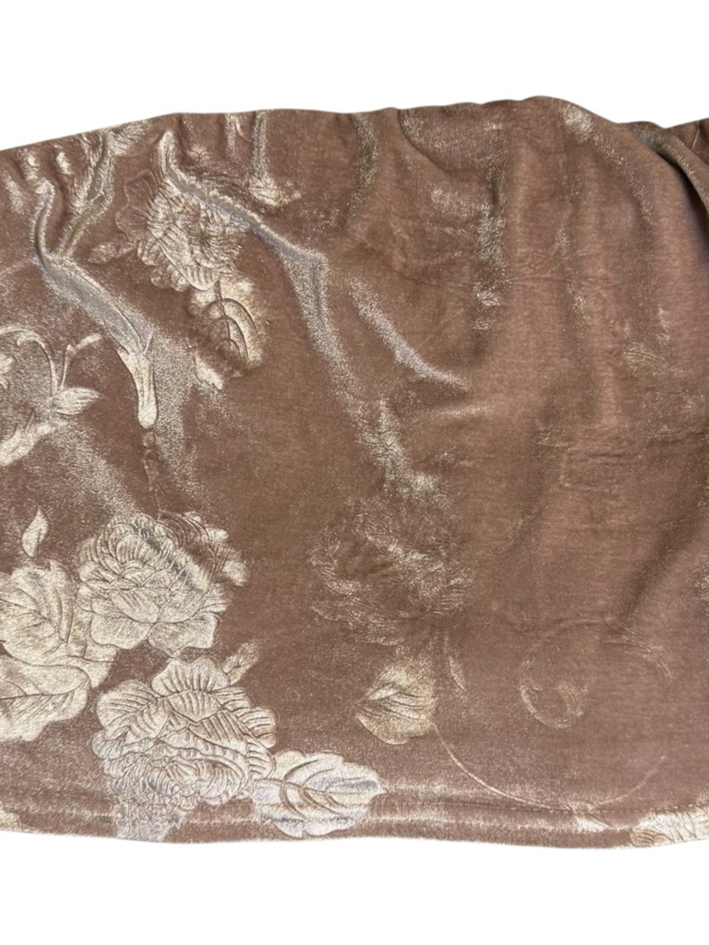 Urban Outfitters Rose Embossed Velvet Bandeau Crop Top Taupe XS Pristine